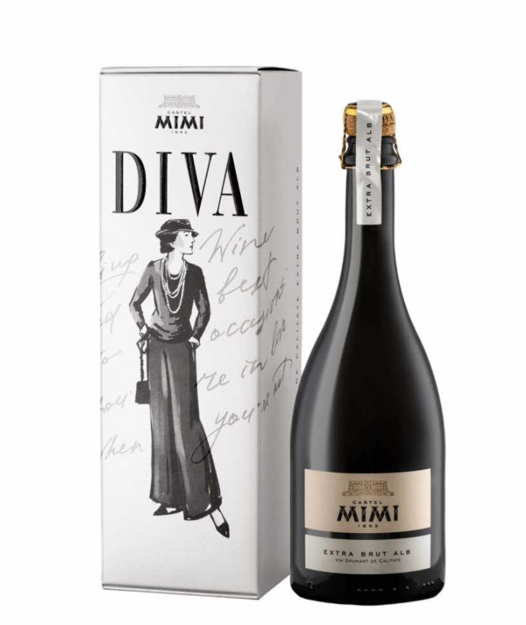 Шампанское «Diva» белое экстра-брют, Castel Mimi. 0,75. в коробке