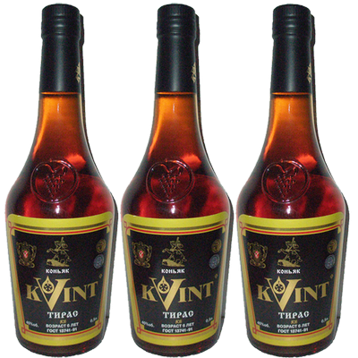 Коньяк КВИНТ "Тирас" 6 лет. Конус 0,5 л.