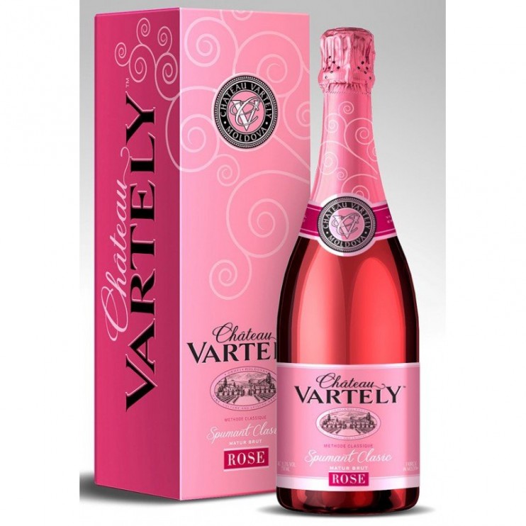 Шампанское "Шато Вартели" брют розовое.